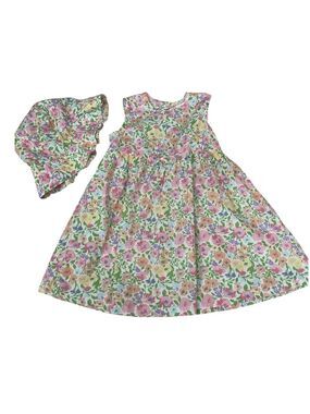 Nine West Multicolor Floral Kids Dress with Hat